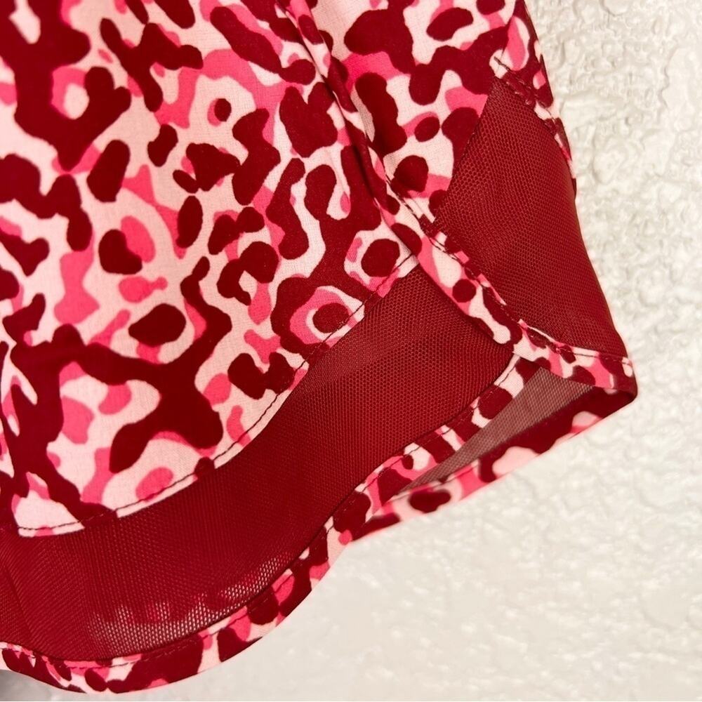 Athleta NWOT Mesh Racer Run High Rise 3" Short Red Pink S Runner Athletic Animal - Picture 4 of 11